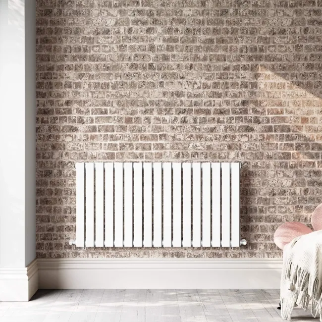 Faro White Single Flat Panel Horizontal Radiator 600x1190mm