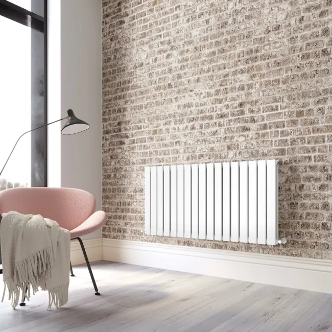 Faro White Double Flat Panel Horizontal Radiator 600x1190mm