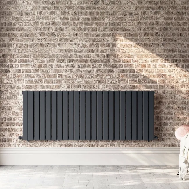 Faro Anthracite Double Flat Panel Horizontal Radiator 600x1610mm