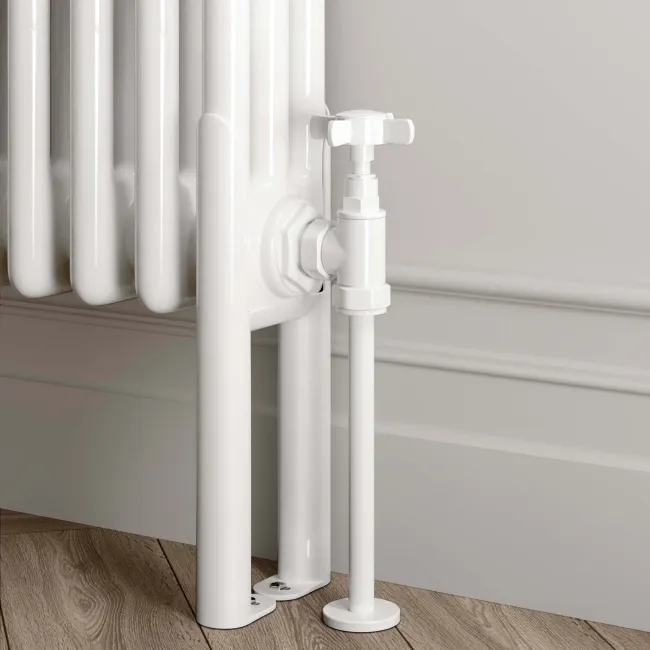 Athens White Triple Column Horizontal Traditional Radiator 300x1010mm