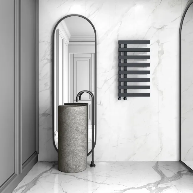 Palermo Anthracite Designer Heated Towel Rail 800x450mm