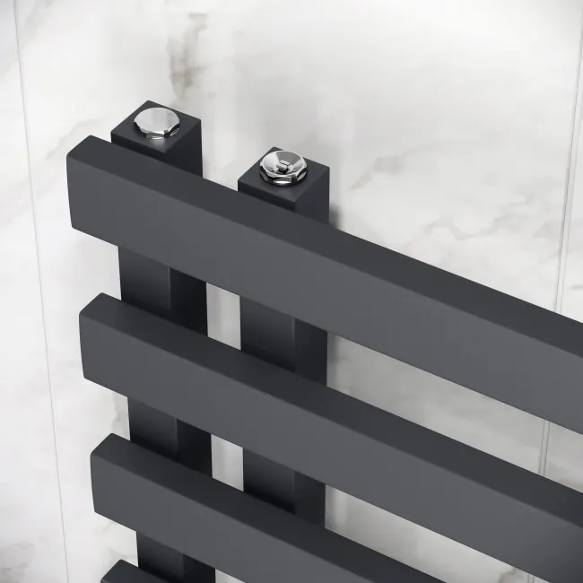 Palermo Anthracite Designer Heated Towel Rail 800x450mm