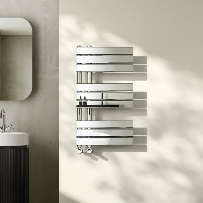 Seville Chrome Designer Flat Panel Heated Towel Rail 800x450mm