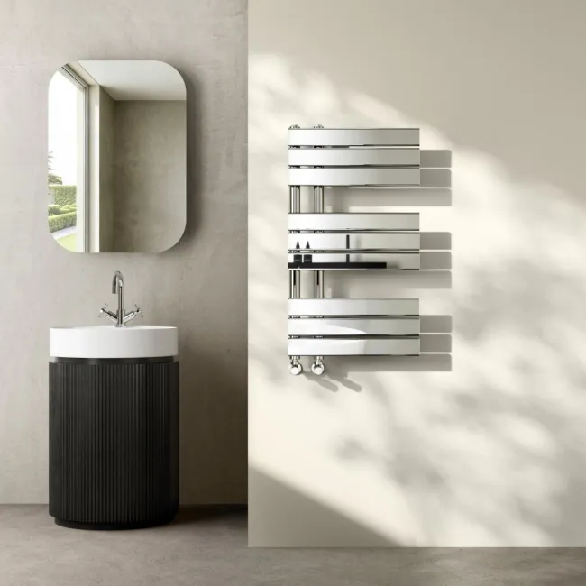 Seville Chrome Designer Flat Panel Heated Towel Rail 800x450mm