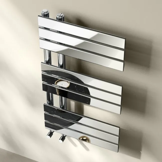 Seville Chrome Designer Flat Panel Heated Towel Rail 800x450mm