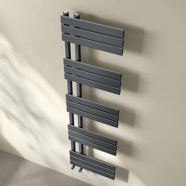 Seville Anthracite Designer Flat Panel Heated Towel Rail 1600x450mm