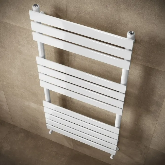 Santorini White Flat Panel Heated Towel Rail 1200x600mm