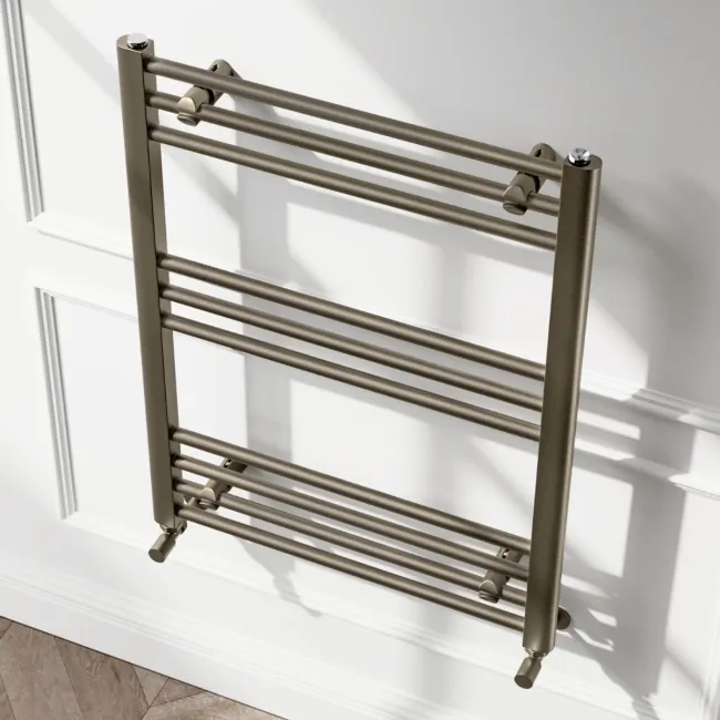 Barcelona Antique Gold Straight Heated Towel Rail 800x600mm