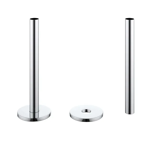 Chrome Plated Pipe Connectors For Heated Towel Rails & Radiators (Pair) 150mm