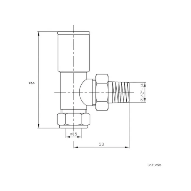 Chrome Plated Brass Angled Manual Radiator Valves (Pair) Standard 15mm