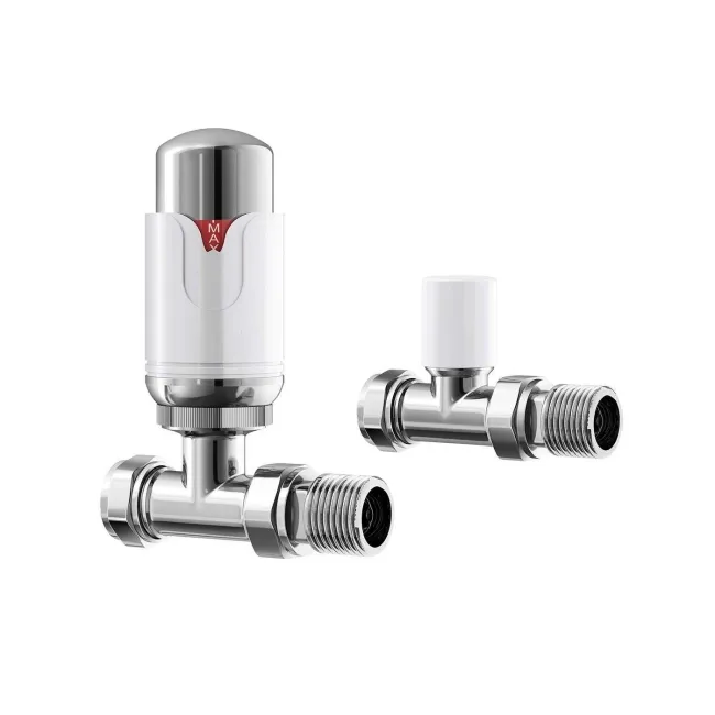Thermostatic Straight Radiator Valve (Pair) Standard 15mm