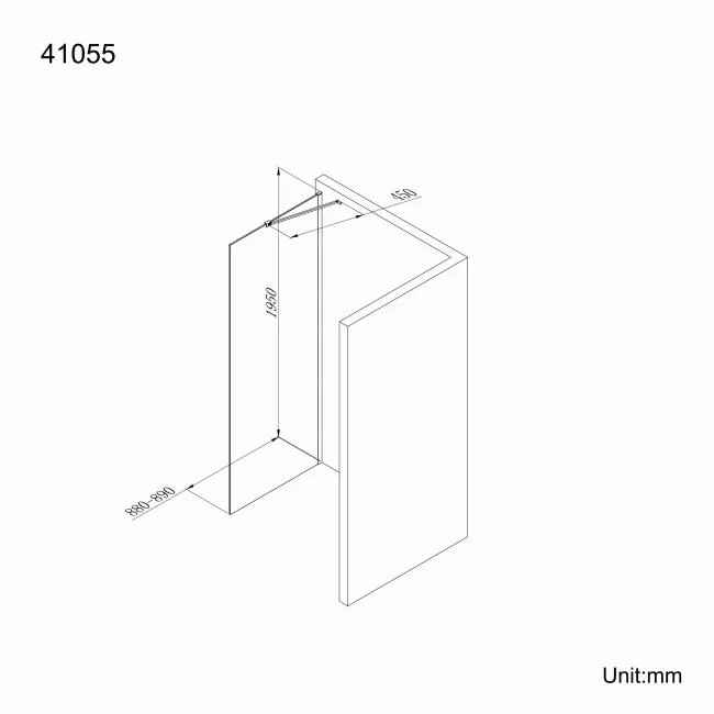Copenhagen Easy Clean 8mm Wet Room Shower Glass Panel 900mm
