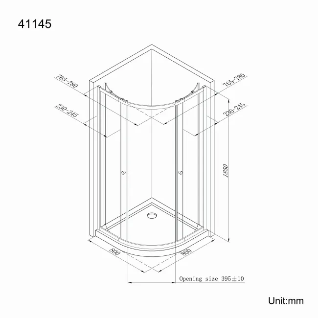 Riga 4mm Quadrant Shower Enclosure 800x800mm