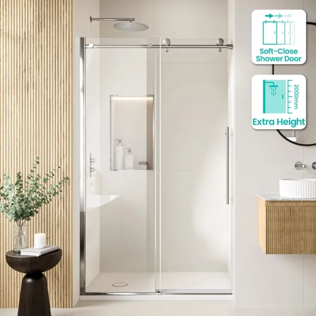 Prague 8mm Soft-Closing Sliding Shower Door 1200mm
