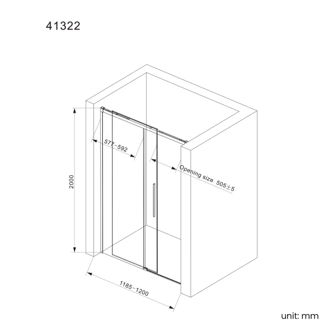 Lisbon Brushed Brass 8mm Soft-Closing Sliding Shower Door 1200mm