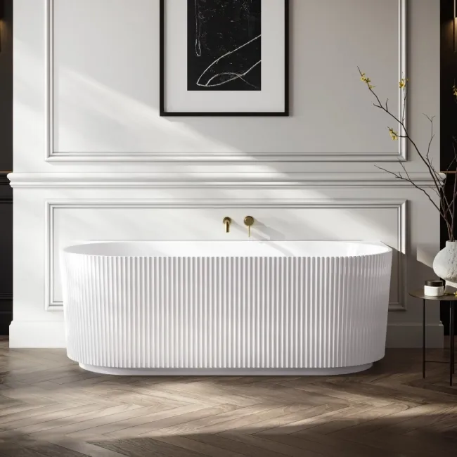 Barnet 1700mm Fluted Back To Wall Bath