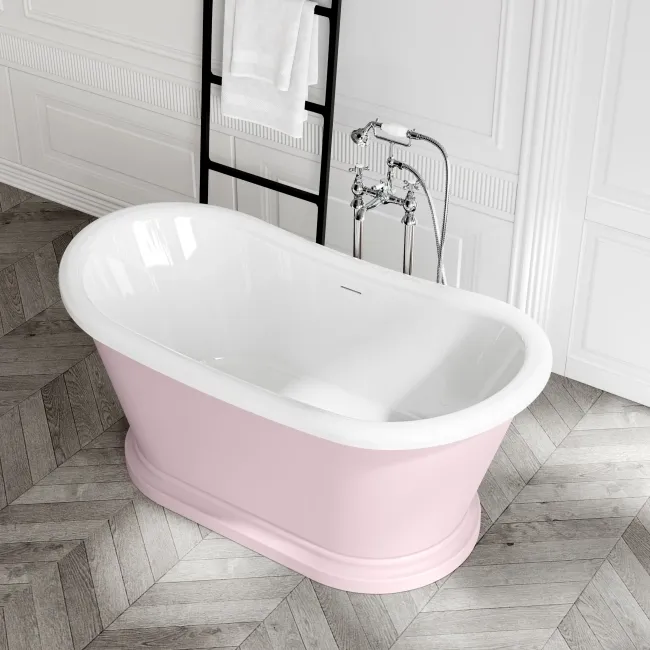 Mayfair 1500mm Cashmere Pink Freestanding Roll Top Slipper Bath