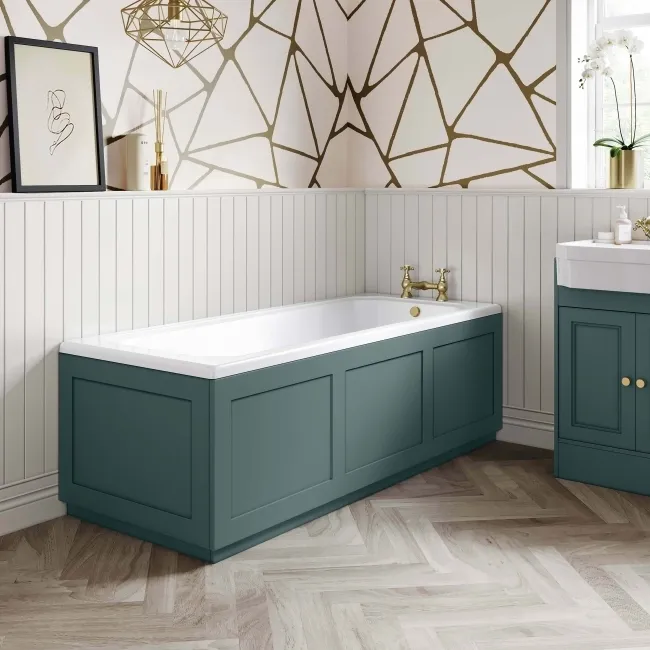 Traditonal Midnight Green Wooden Bath End Panel 680mm