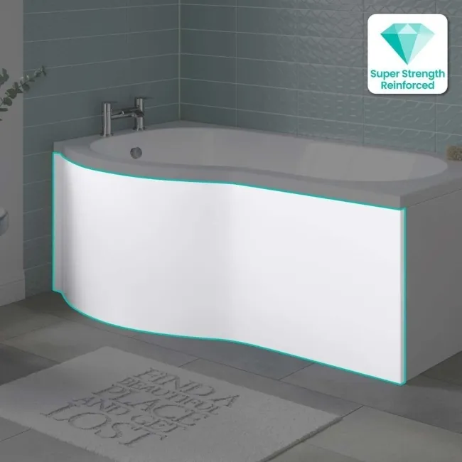 1500 Super Strength Reinforced Acrylic P Shaped Bath Front Panel