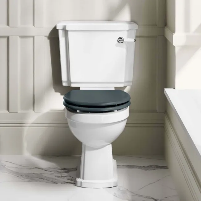 Hudson Traditional Inky Blue Wooden Soft Close Toilet Seat