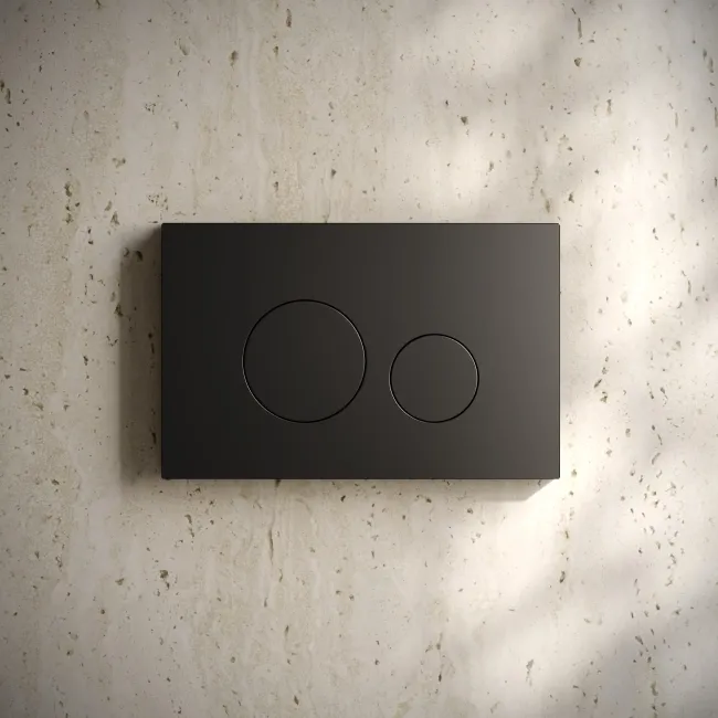 Idaho Matt Black Round Button Flush Plate