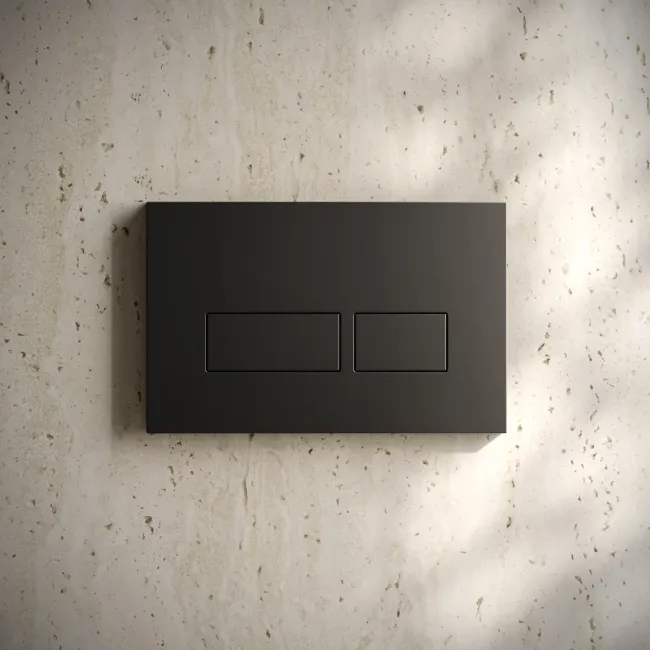 Idaho Matt Black Square Button Flush Plate