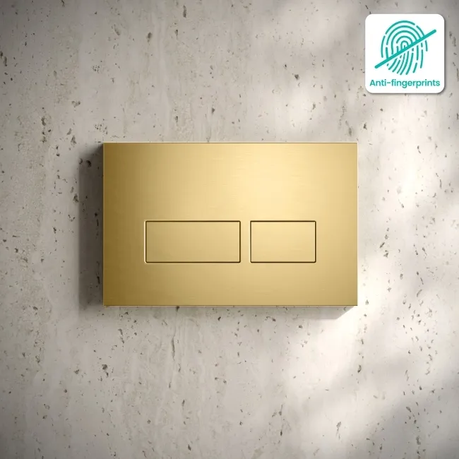 Idaho Brushed Brass Square Button Flush Plate