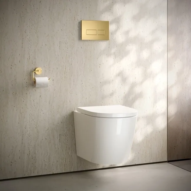 Idaho Brushed Brass Square Button Flush Plate