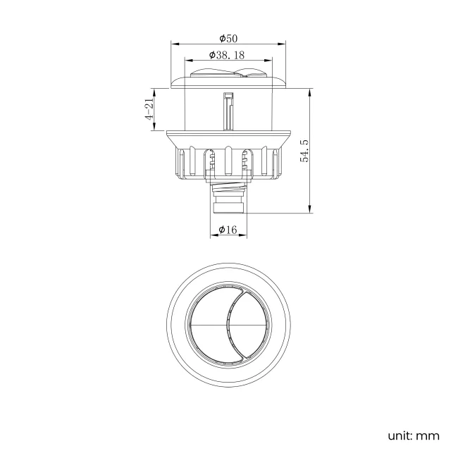 Brushed Brass Cistern Flush Button for Loma & Brooklyn Combined 2-In-1 Wash Basin + Toilet