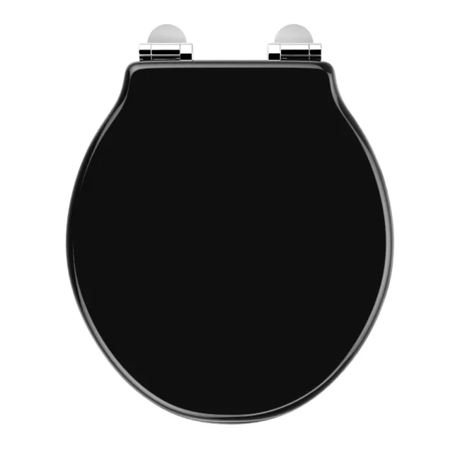 Enid Traditional Gloss Black Wooden Soft Close Toilet Seat