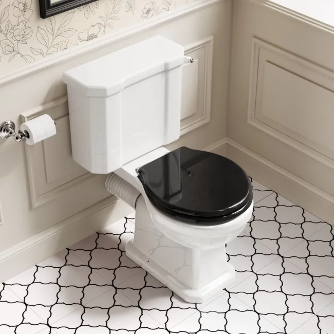 Enid Traditional Gloss Black Wooden Soft Close Toilet Seat