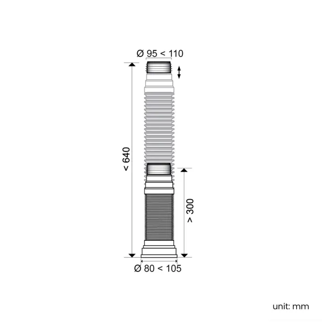 Wirquin Extendable Toilet Pan Connector - 290 to 630mm