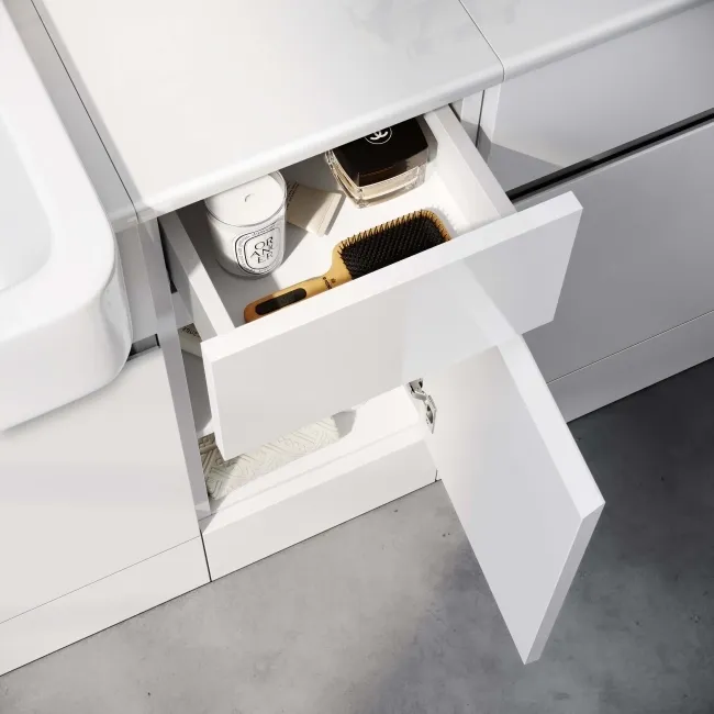 Foster Gloss White Side Cabinet Unit 300mm