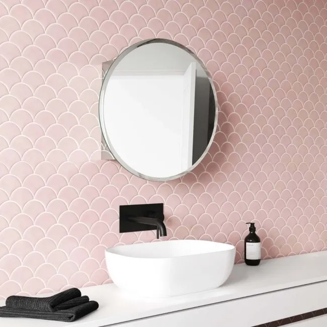 Harper Round Stainless Steel Mirror Cabinet 500mm
