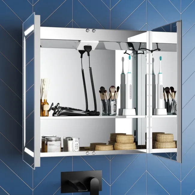 Haisley Illuminated LED Mirror Cabinet With BLUETOOTH Speaker 600x600mm