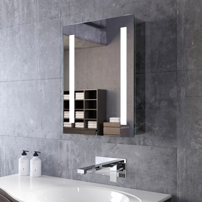 Emielia Illuminated LED Mirror Cabinet With BLUETOOTH Speaker 600x450mm