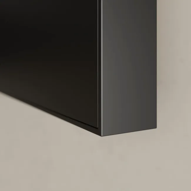 Madelyn Black Framed Illuminated LED Corner Mirror Cabinet 600mm Tall