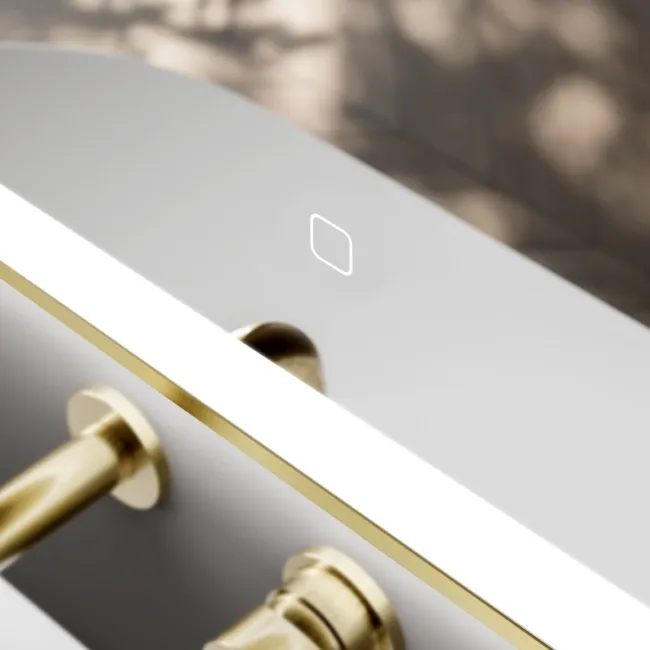 Mila Brushed Brass Illuminated LED Mirror 600x400mm