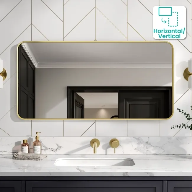 Nina Brushed Brass Mirror 600x1200mm