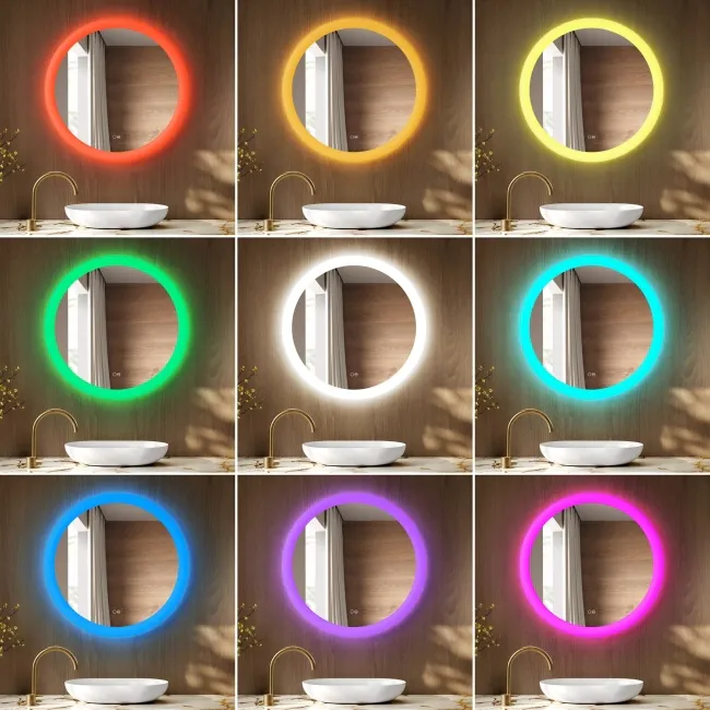Joyce Round Illuminated RGB LED Mirror 800mm