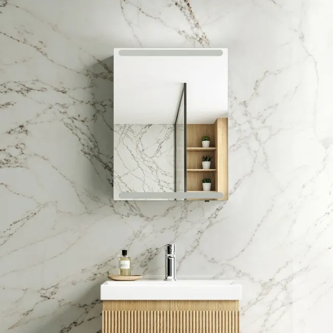 Felicity Gloss White LED Mirror Cabinet 600x450mm