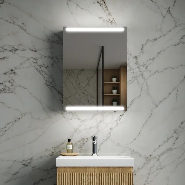 Felicity Gloss White LED Mirror Cabinet 600x450mm