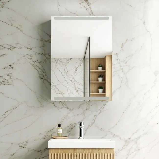 Felicity Gloss White LED Mirror Cabinet 700x500mm