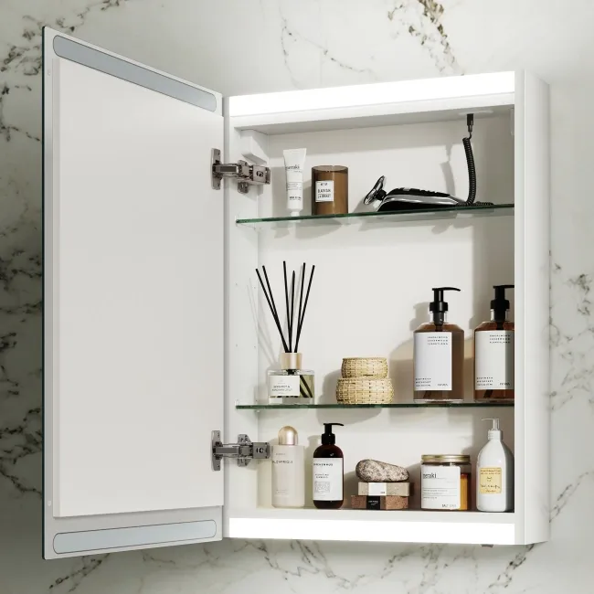 Felicity Gloss White LED Mirror Cabinet 700x500mm