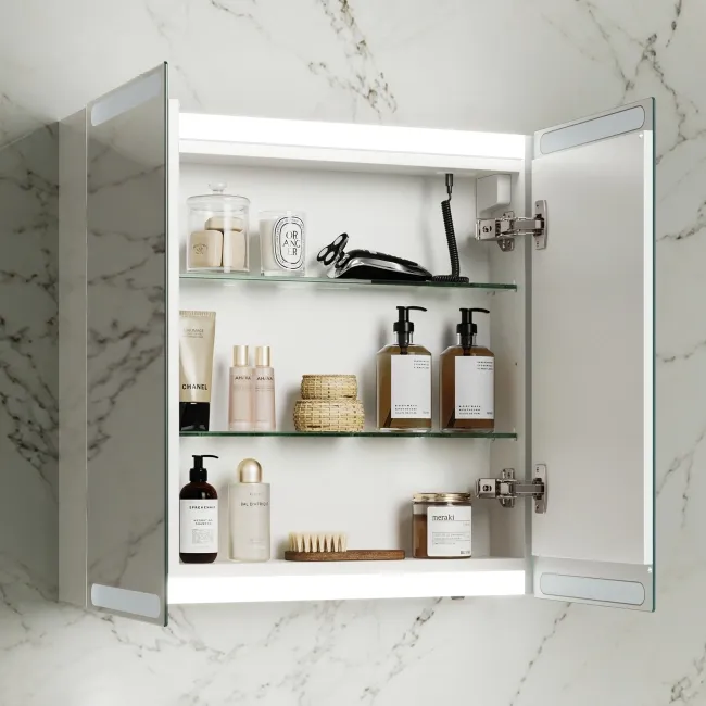 Felicity Gloss White LED Mirror Cabinet 600x600mm
