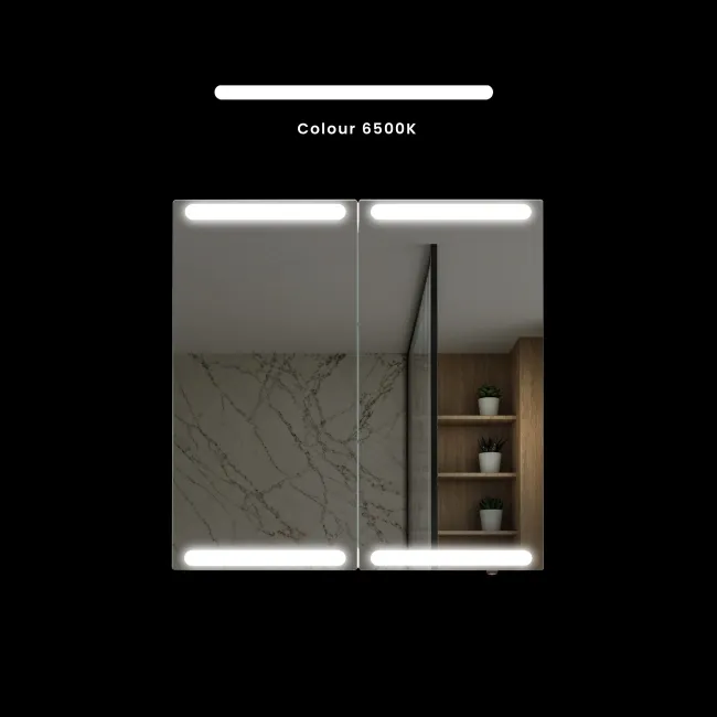 Felicity Gloss White LED Mirror Cabinet 600x600mm
