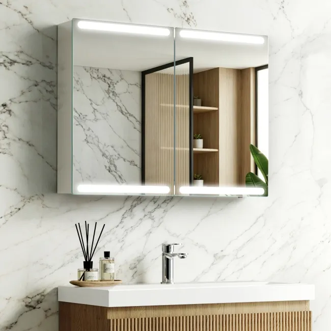 Felicity Gloss White LED Mirror Cabinet 600x800mm