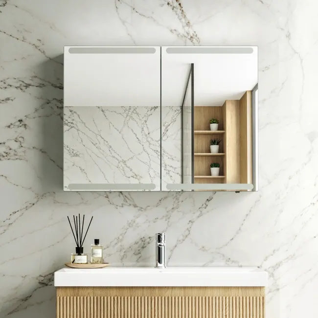 Felicity Gloss White LED Mirror Cabinet 600x800mm