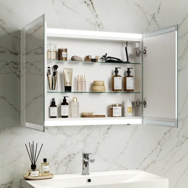 Felicity Gloss White LED Mirror Cabinet 600x800mm