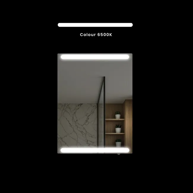 Felicity Battery Powered Gloss White LED Mirror Cabinet 600x450mm